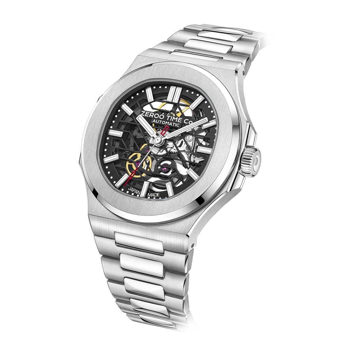 ZEROO M3 THE LYRA SKELETON MECHANICAL AUTOMATICAUTOMATIC WATCH FOR MEN - ZM003SSBK