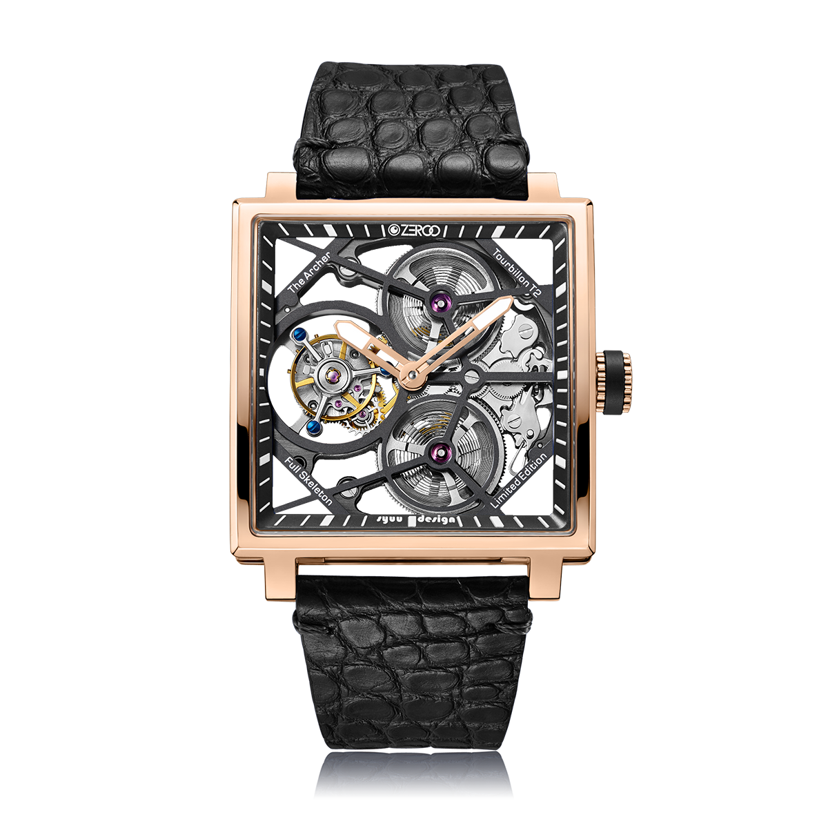 ZEROO T1 THE ARCHER
FULL SKELETON TOURBILLONMANUAL TOURBILLON WATCH FOR MEN - ZT002RBK