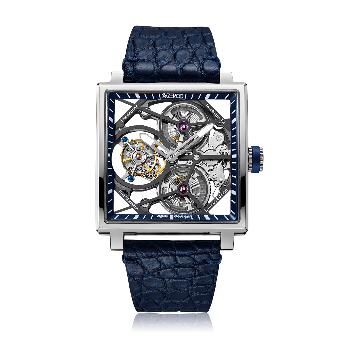 ZEROO T1 THE ARCHER
FULL SKELETON TOURBILLONMANUAL TOURBILLON WATCH FOR GENTS - ZT002SBL