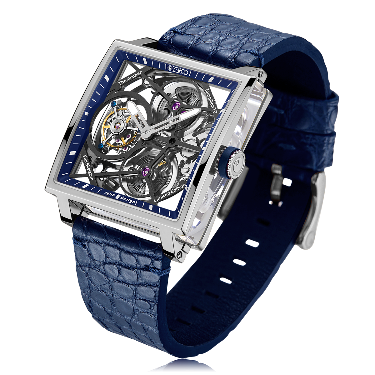 ZEROO T1 THE ARCHER
FULL SKELETON TOURBILLONMANUAL TOURBILLON WATCH FOR GENTS - ZT002SBL