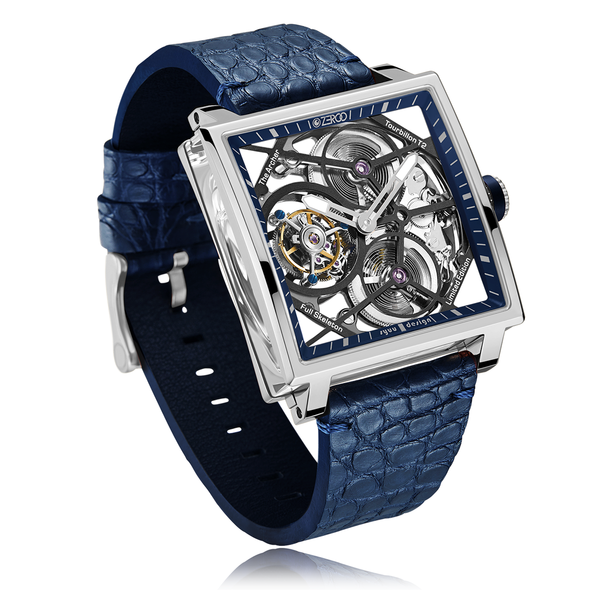 ZEROO T1 THE ARCHER
FULL SKELETON TOURBILLONMANUAL TOURBILLON WATCH FOR GENTS - ZT002SBL