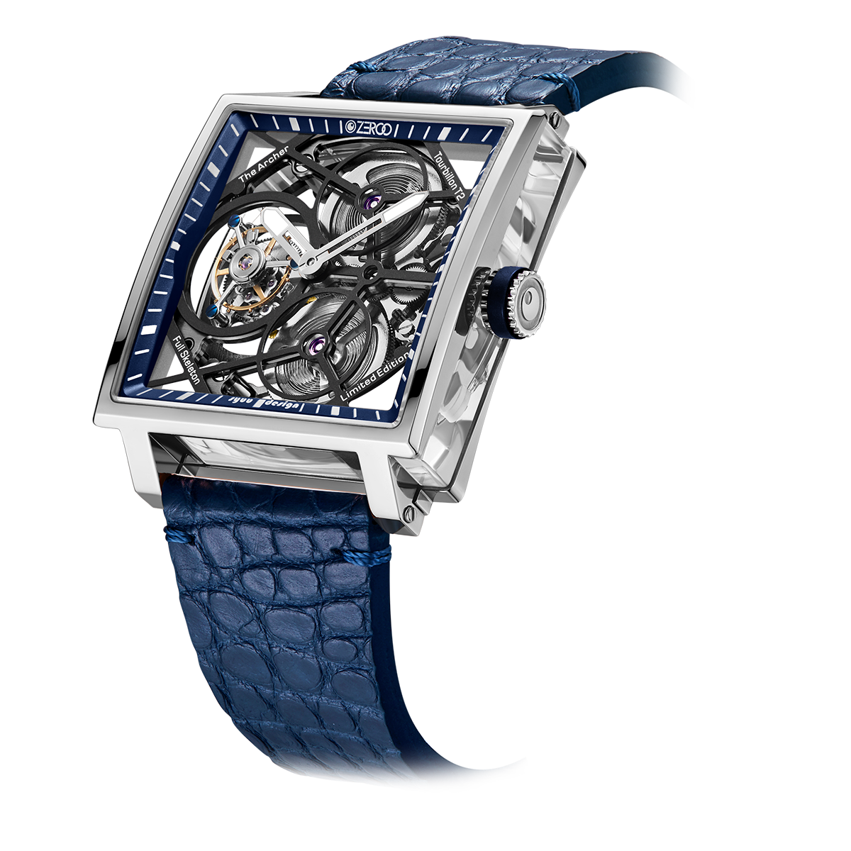ZEROO T1 THE ARCHER
FULL SKELETON TOURBILLONMANUAL TOURBILLON WATCH FOR GENTS - ZT002SBL