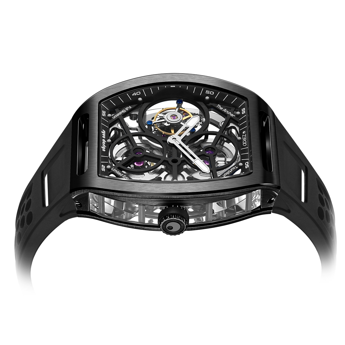 ZEROO T4 THE ARCHER FULL SKELETON TOURBILLONMANUAL TOURBILLON WATCH FOR GENTS - ZT004BBK