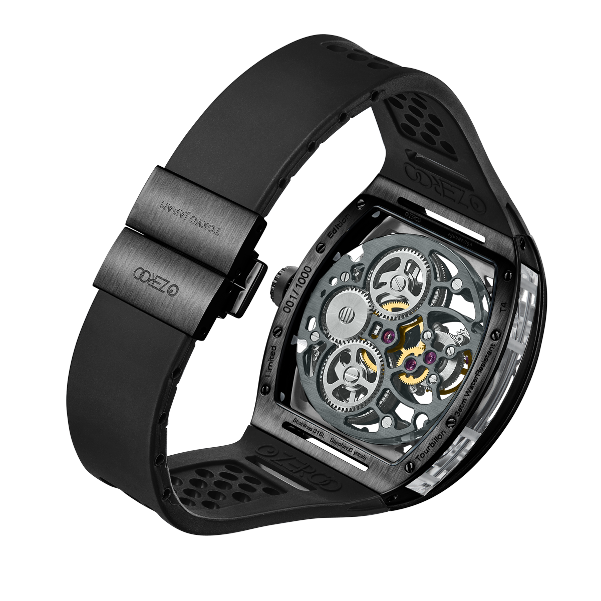 ZEROO T4 THE ARCHER FULL SKELETON TOURBILLONMANUAL TOURBILLON WATCH FOR GENTS - ZT004BBK