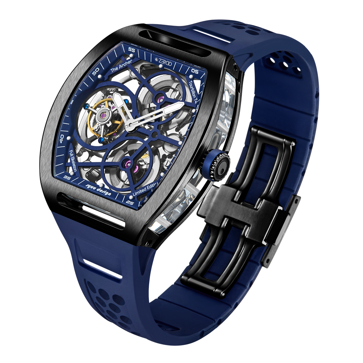 ZEROO T4 THE ARCHER
FULL SKELETON TOURBILLONMANUAL TOURBILLON WATCH FOR GENTS - ZT004BBL