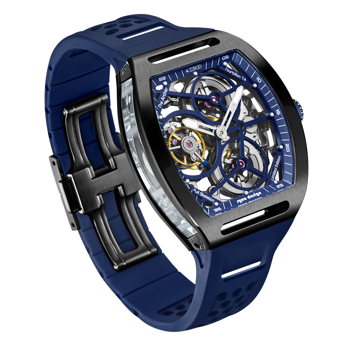 ZEROO T4 THE ARCHER
FULL SKELETON TOURBILLONMANUAL TOURBILLON WATCH FOR GENTS - ZT004BBL
