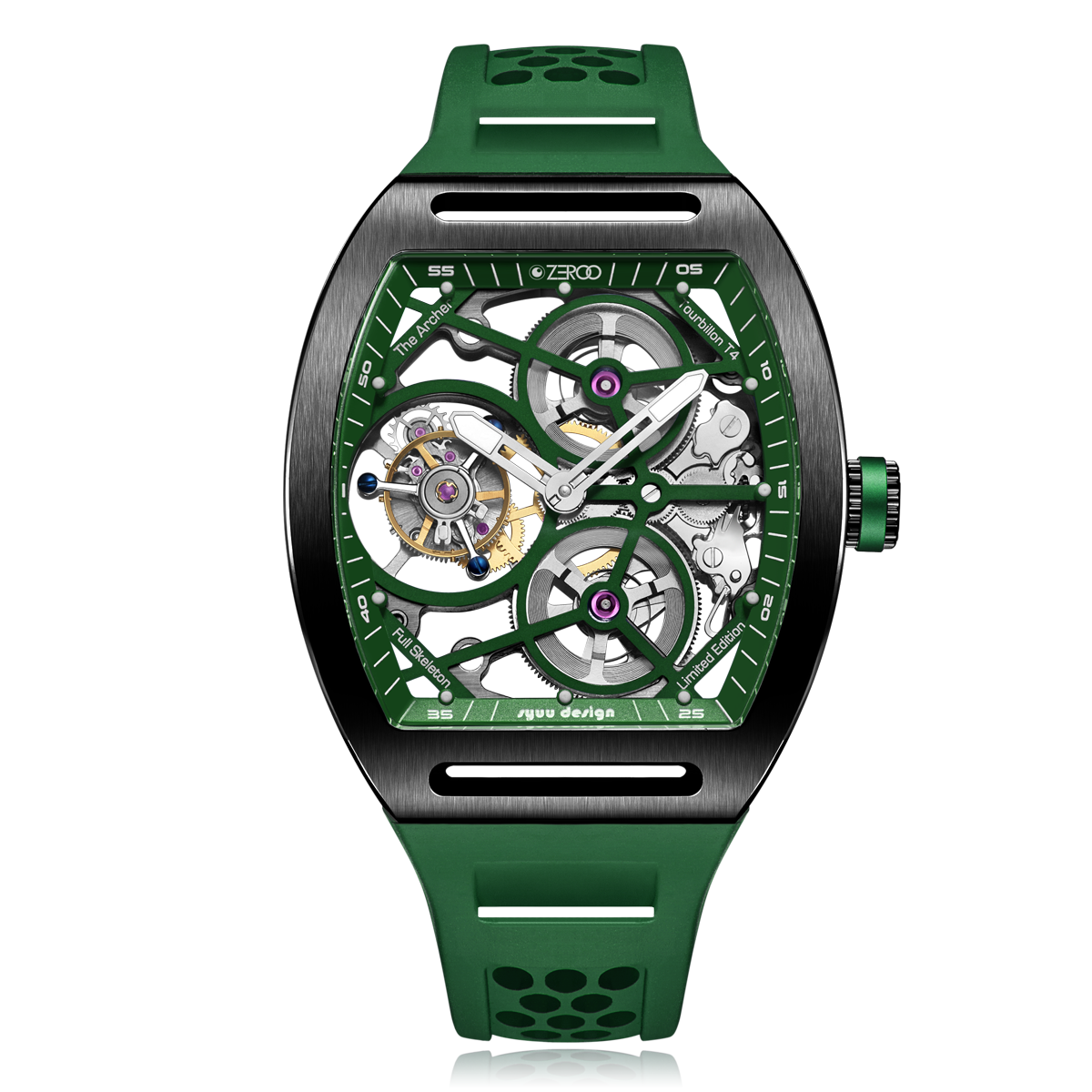 ZEROO T4 THE ARCHER
FULL SKELETON TOURBILLONMANUAL TOURBILLON WATCH FOR GENTS - ZT004BGR