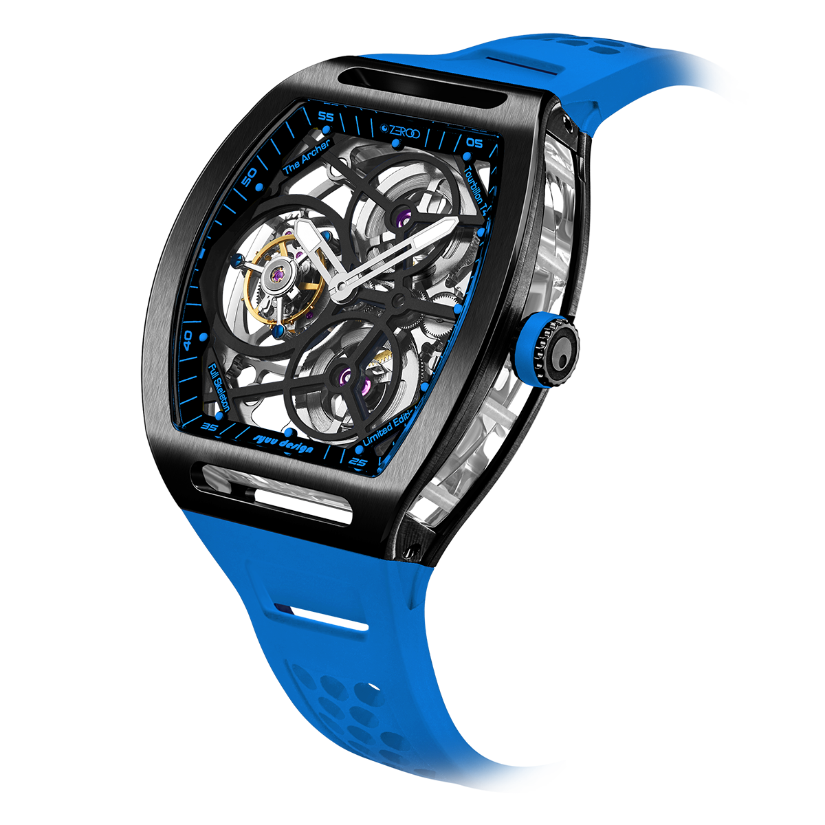 ZEROO T4 THE ARCHER
FULL SKELETON TOURBILLONMANUAL TOURBILLON WATCH FOR GENTS - ZT004BLB