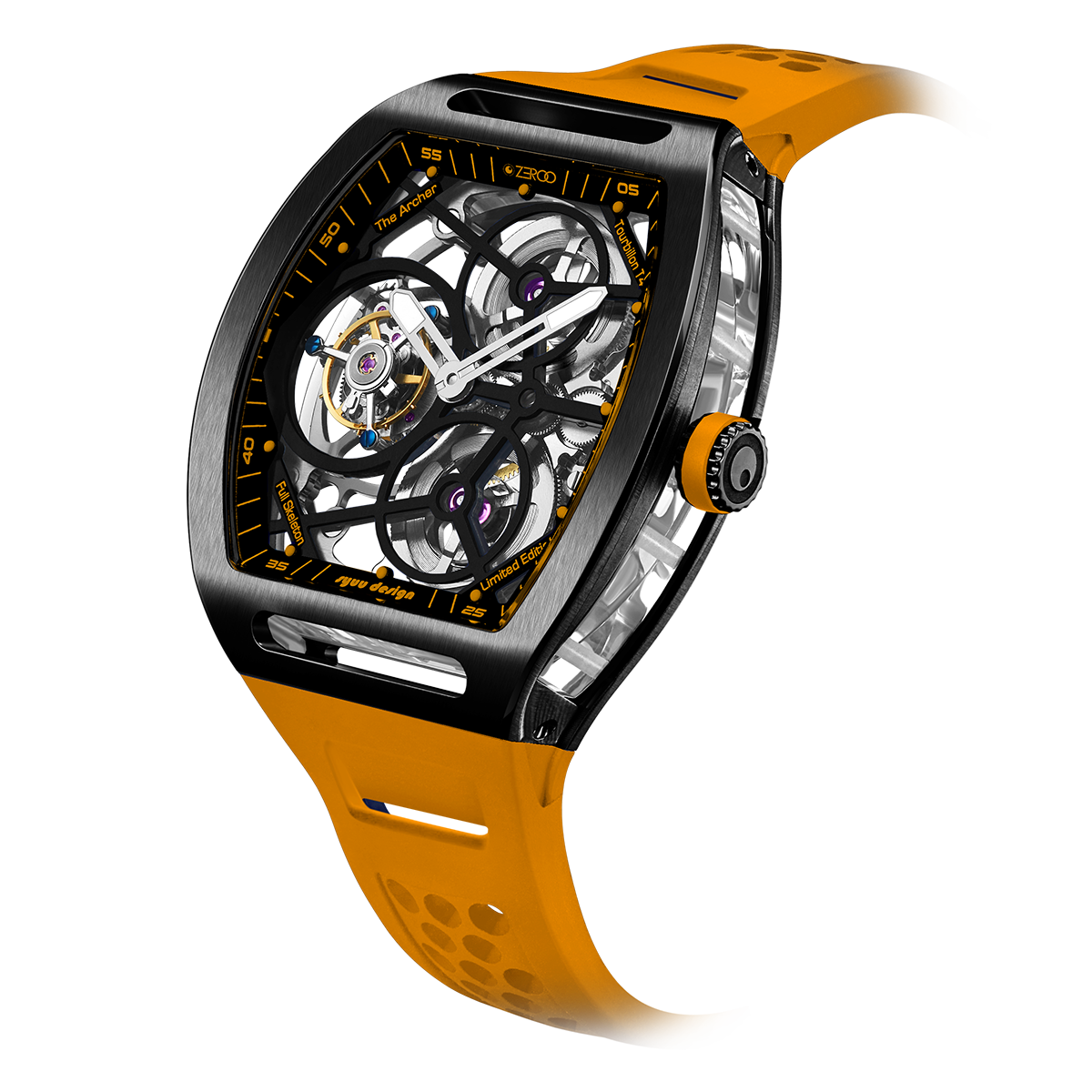 ZEROO T4 THE ARCHER
FULL SKELETON TOURBILLONMANUAL TOURBILLON WATCH FOR GENTS - ZT004BOR