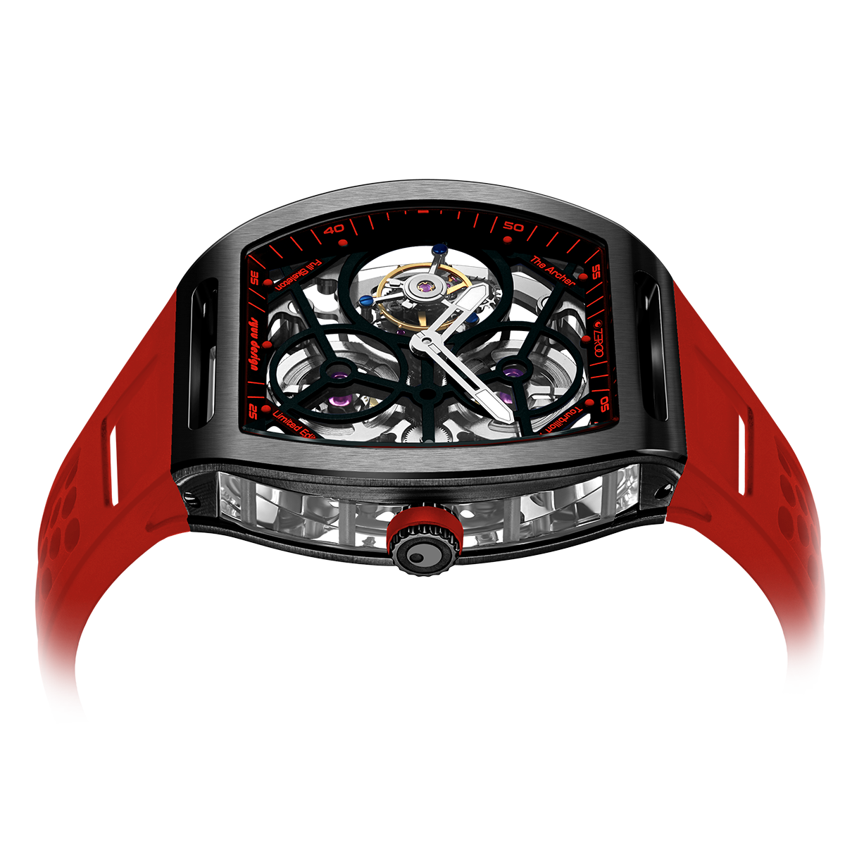 ZEROO T4 THE ARCHER FULL SKELETON TOURBILLONMANUAL TOURBILLON WATCH FOR GENTS - ZT004BRD