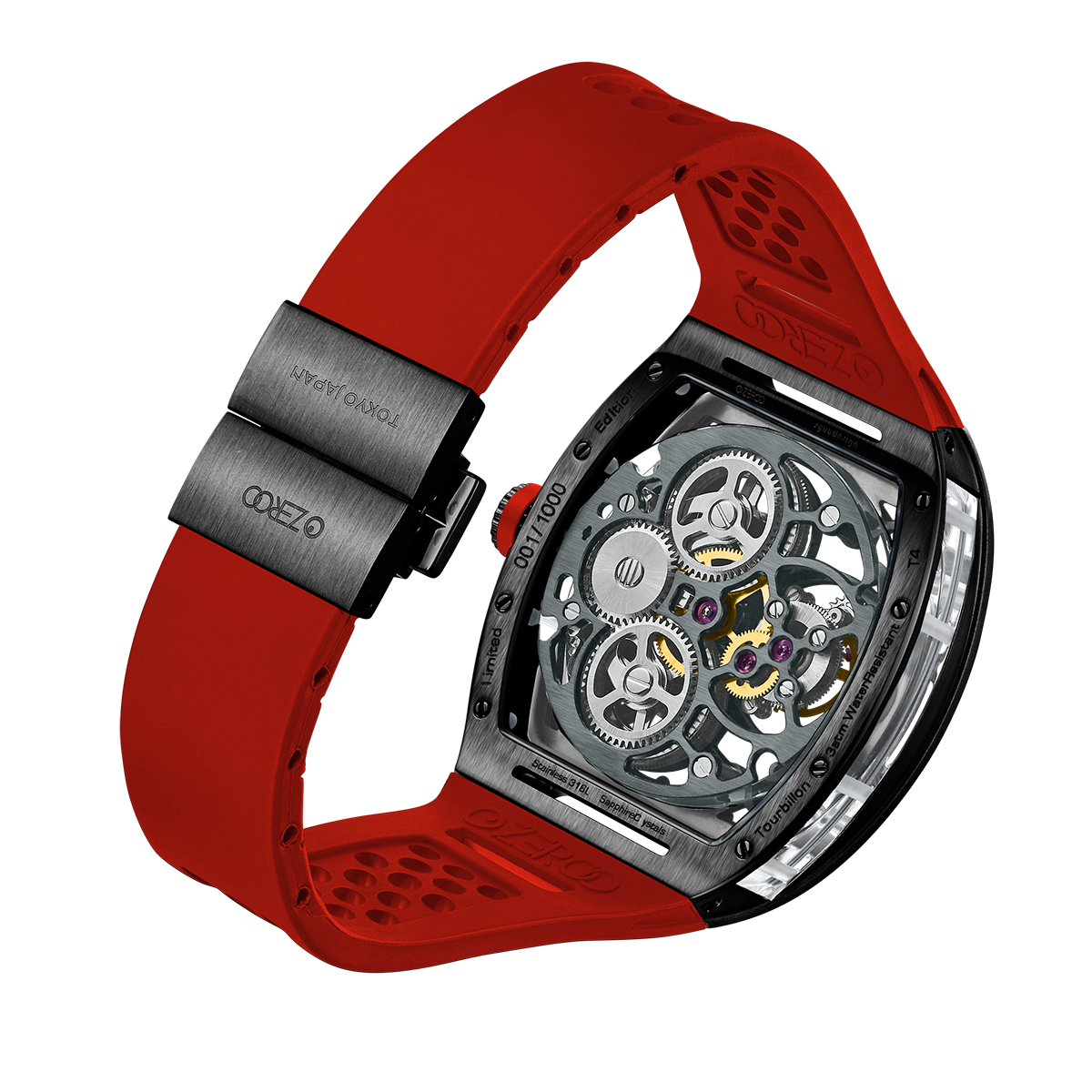 ZEROO T4 THE ARCHER FULL SKELETON TOURBILLONMANUAL TOURBILLON WATCH FOR GENTS - ZT004BRD
