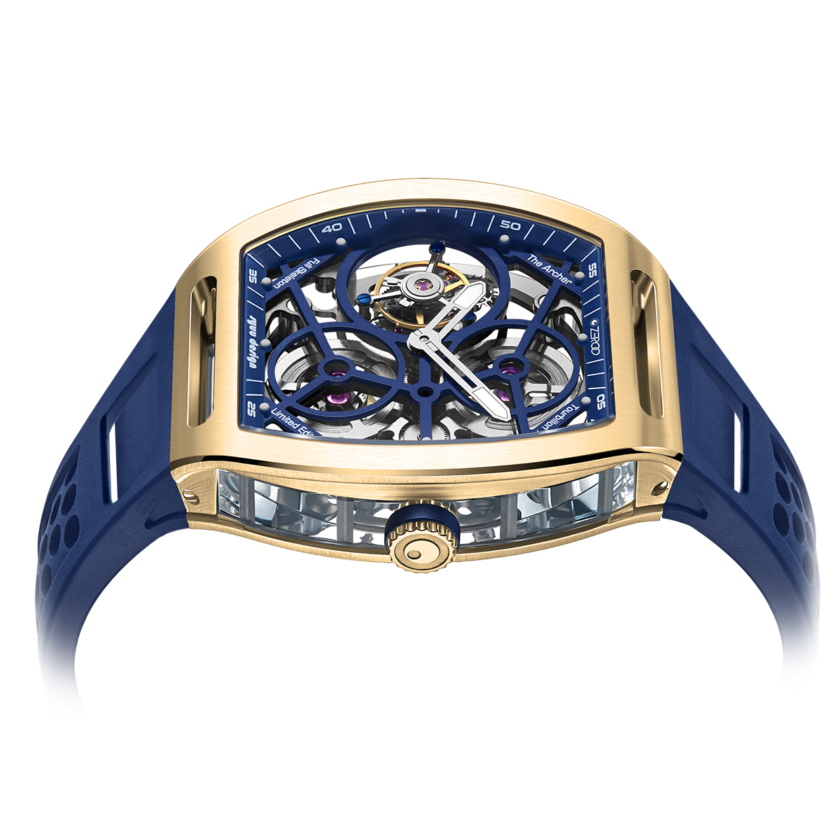 ZEROO T4 THE ARCHER FULL SKELETON TOURBILLONMANUAL TOURBILLON WATCH FOR GENTS - ZT004GBL