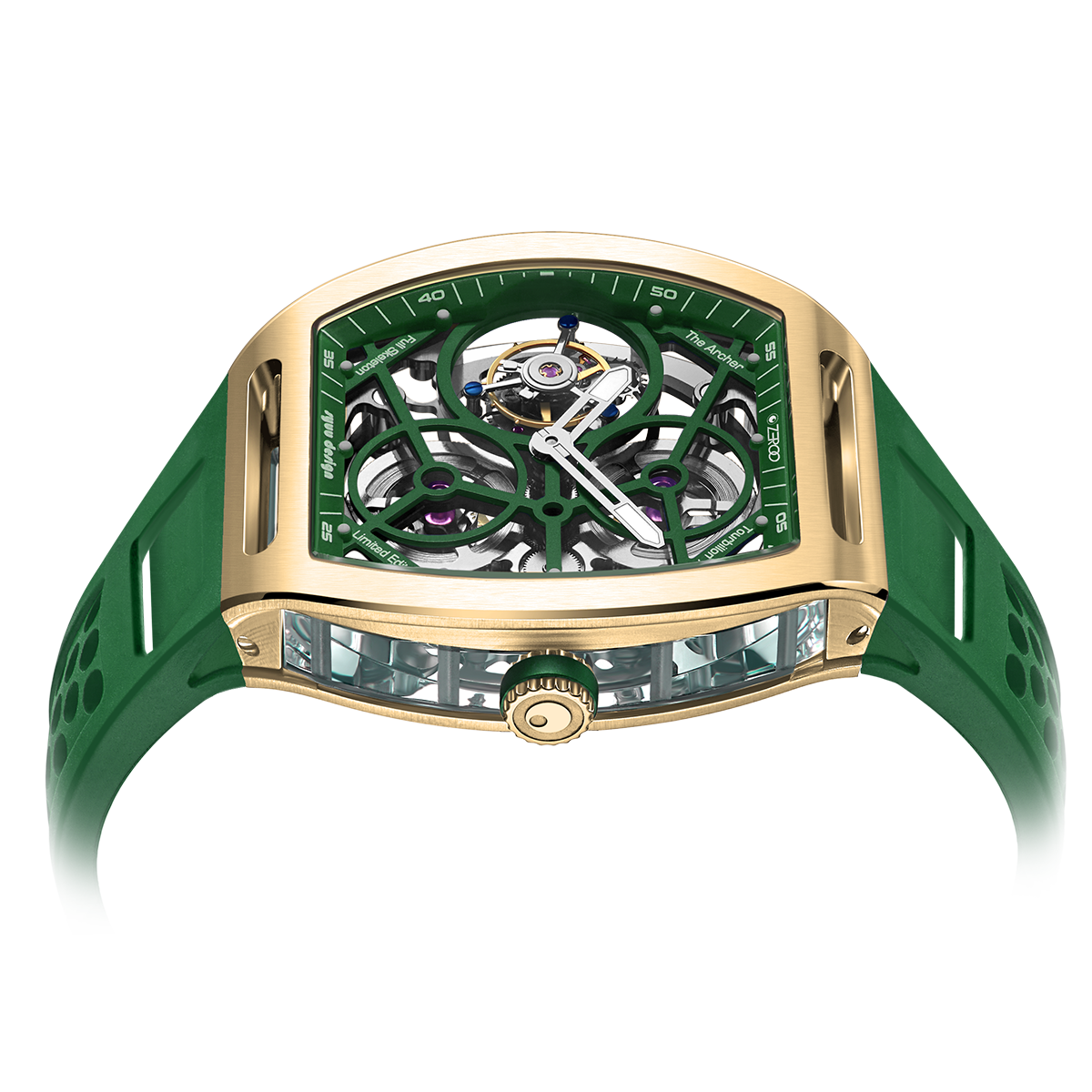 ZEROO T4 THE ARCHER
FULL SKELETON TOURBILLONMANUAL TOURBILLON WATCH FOR GENTS - ZT004GGR