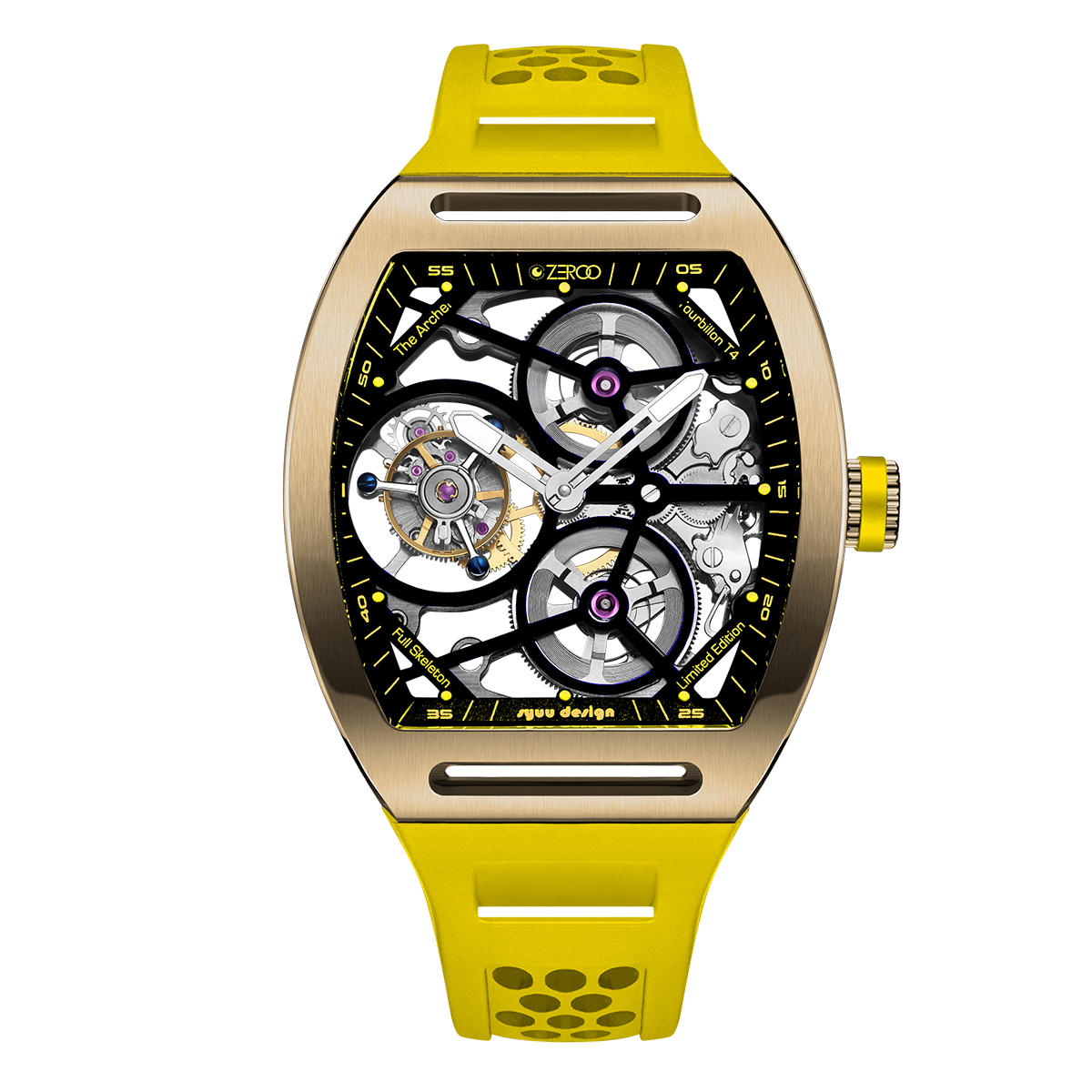 ZEROO T4 THE ARCHER
FULL SKELETON TOURBILLONMANUAL TOURBILLON WATCH FOR GENTS - ZT004GYW