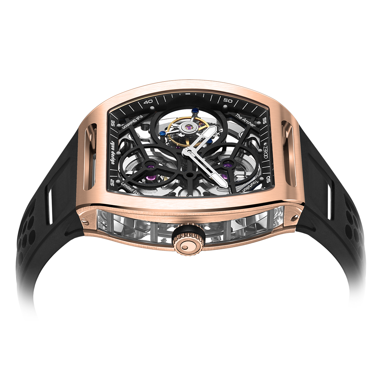 ZEROO T4 THE ARCHER
FULL SKELETON TOURBILLONMANUAL TOURBILLON WATCH FOR GENTS - ZT004RBK
