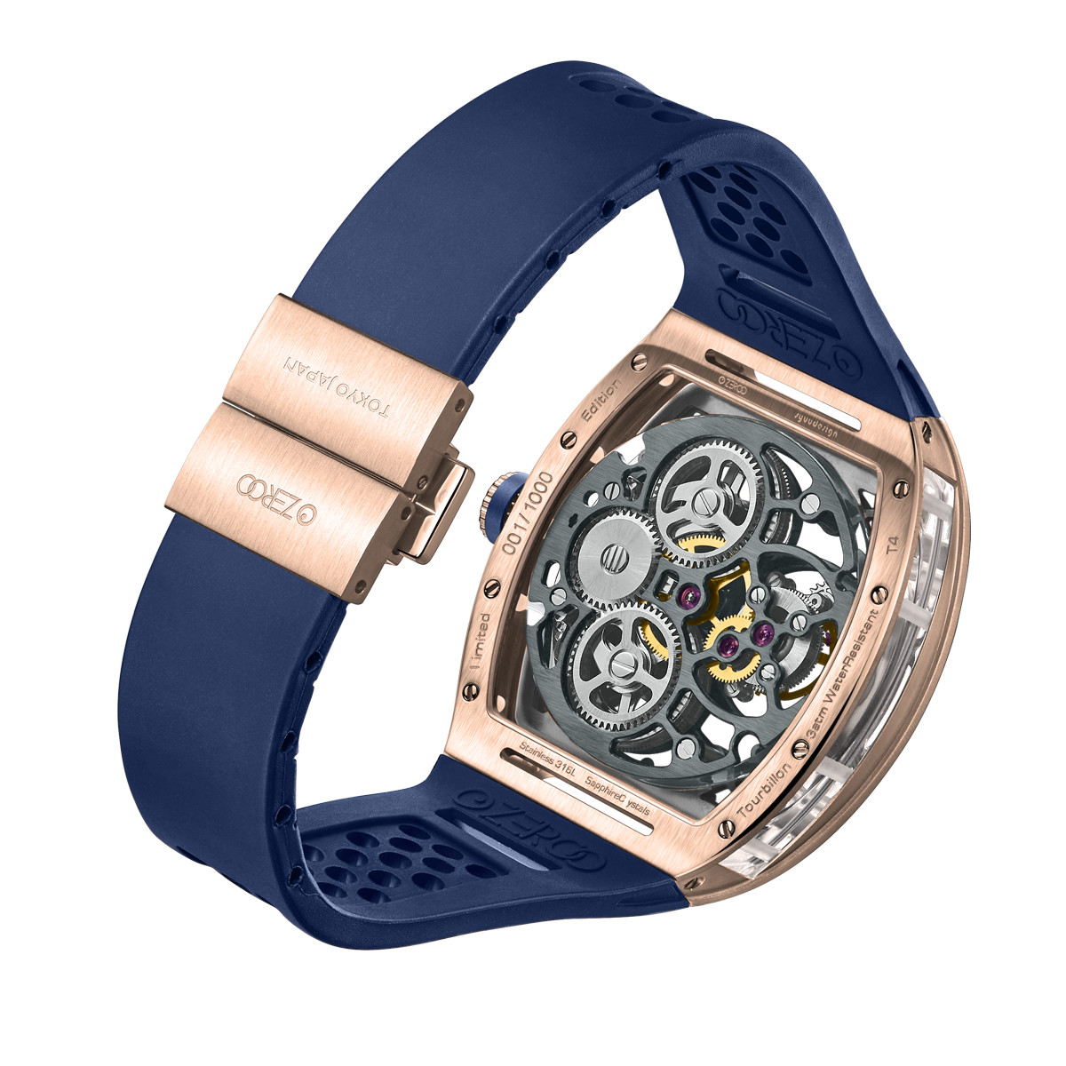 ZEROO T4 THE ARCHER FULL SKELETON TOURBILLONMANUAL TOURBILLON WATCH FOR GENTS - ZT004RBL