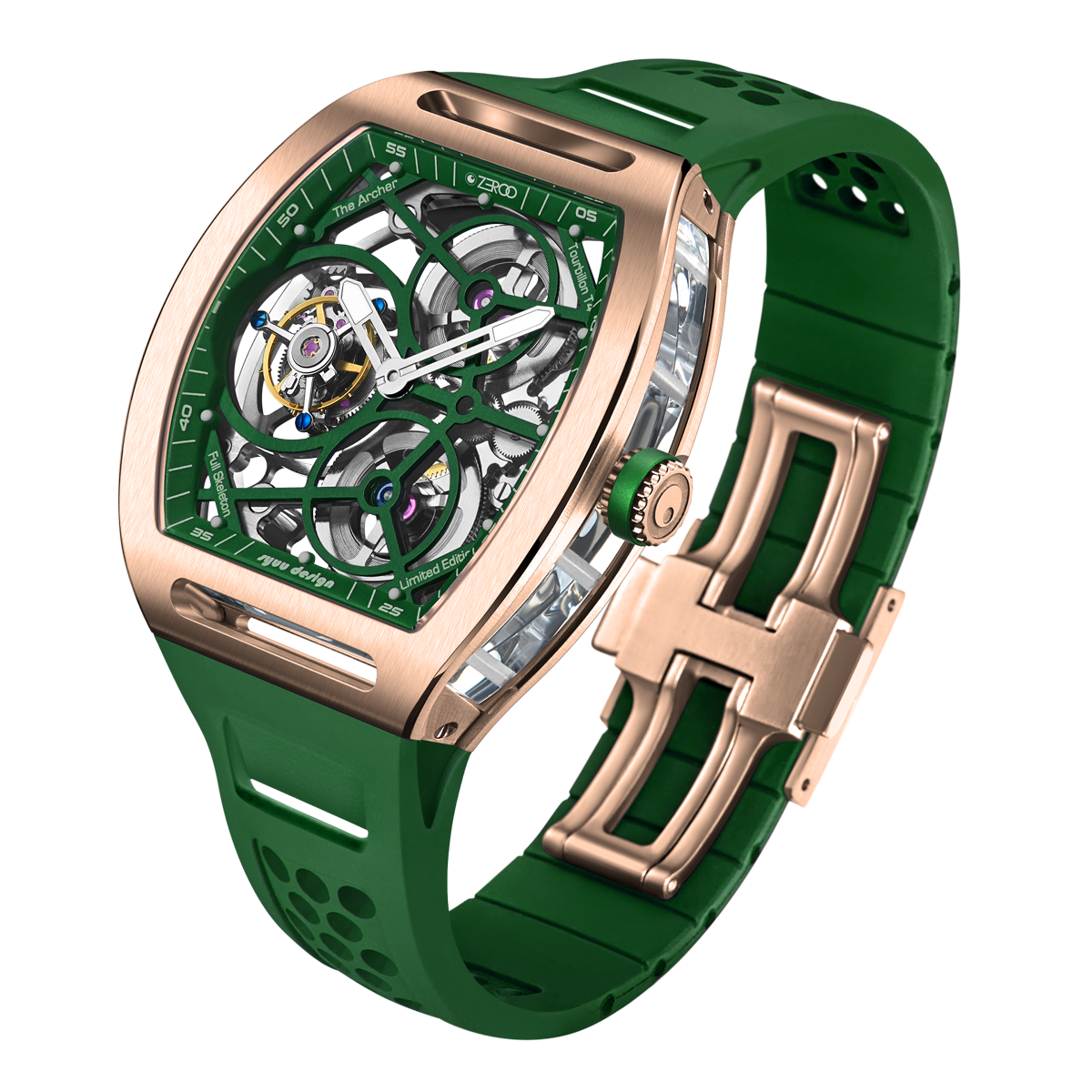 ZEROO T4 THE ARCHER
FULL SKELETON TOURBILLONMANUAL TOURBILLON WATCH FOR GENTS - ZT004RGR