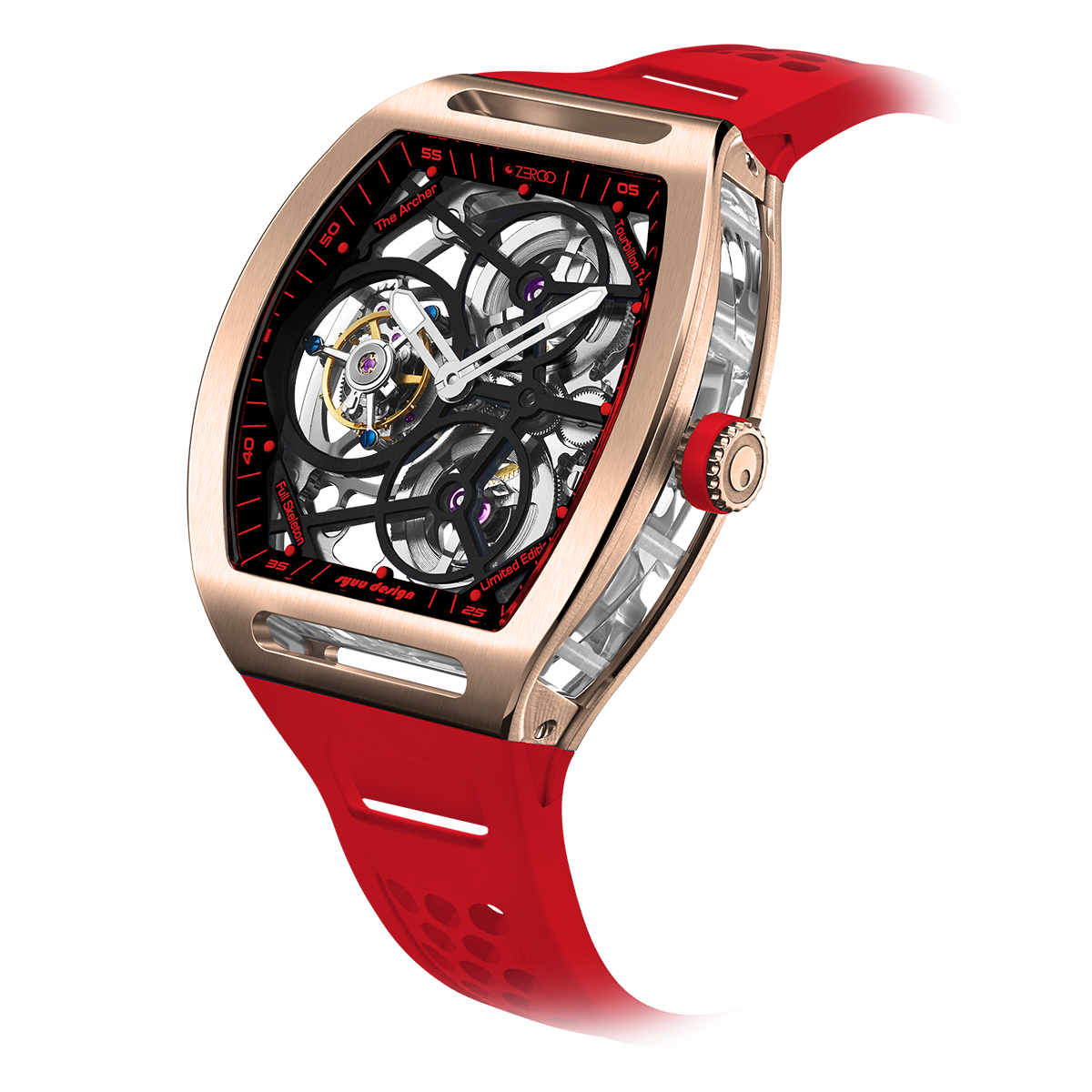 ZEROO T4 THE ARCHER
FULL SKELETON TOURBILLONMANUAL TOURBILLON WATCH FOR GENTS - ZT004RRD