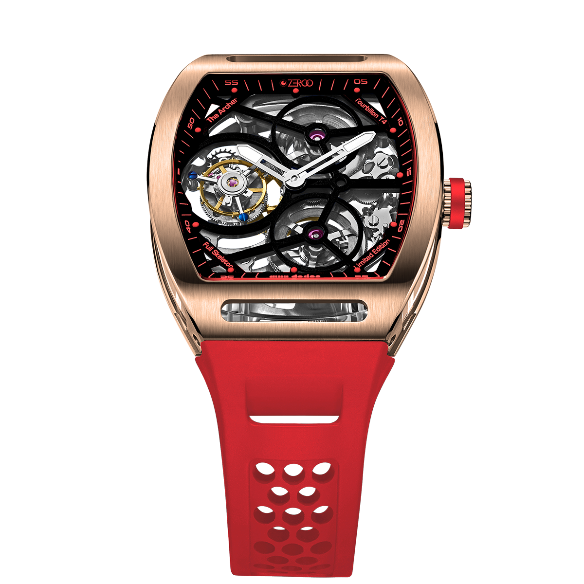 ZEROO T4 THE ARCHER
FULL SKELETON TOURBILLONMANUAL TOURBILLON WATCH FOR GENTS - ZT004RRD