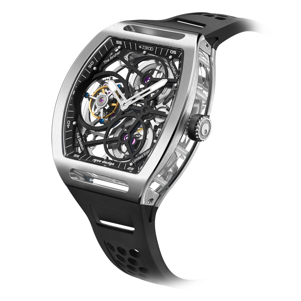 ZEROO T4 THE ARCHER
FULL SKELETON TOURBILLONMANUAL TOURBILLON WATCH FOR GENTS - ZT004SBK
