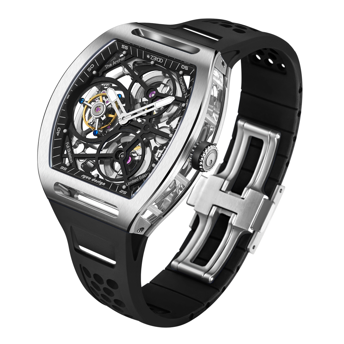 ZEROO T4 THE ARCHER
FULL SKELETON TOURBILLONMANUAL TOURBILLON WATCH FOR GENTS - ZT004SBK