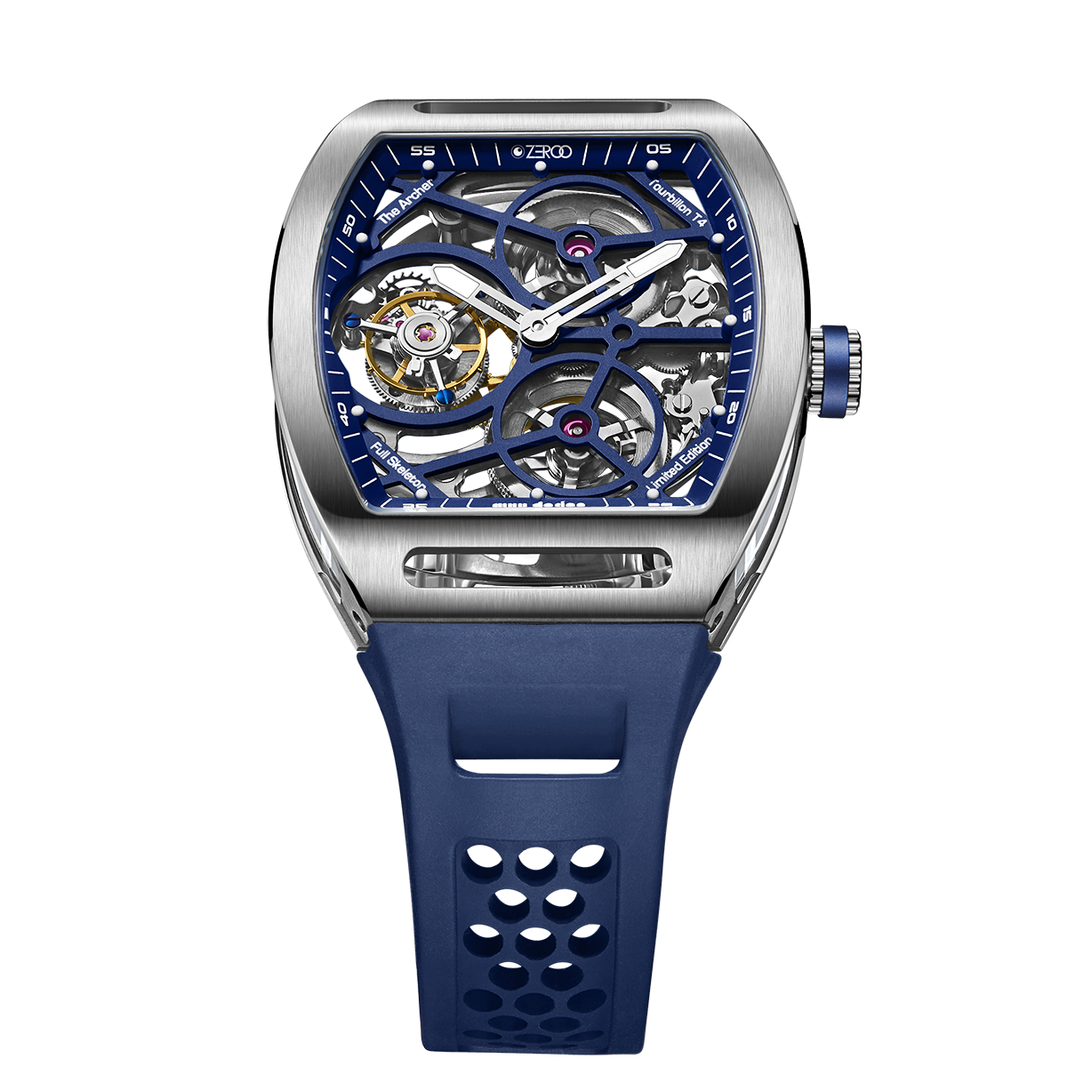 ZEROO T4 THE ARCHER
FULL SKELETON TOURBILLONMANUAL TOURBILLON WATCH FOR GENTS - ZT004SBL