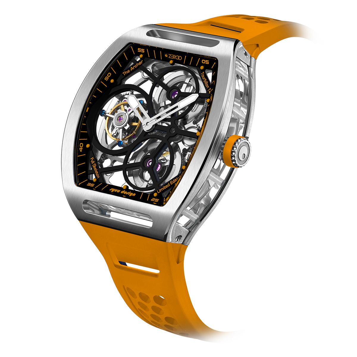 ZEROO T4 THE ARCHER
FULL SKELETON TOURBILLONMANUAL TOURBILLON WATCH FOR GENTS - ZT004SOR