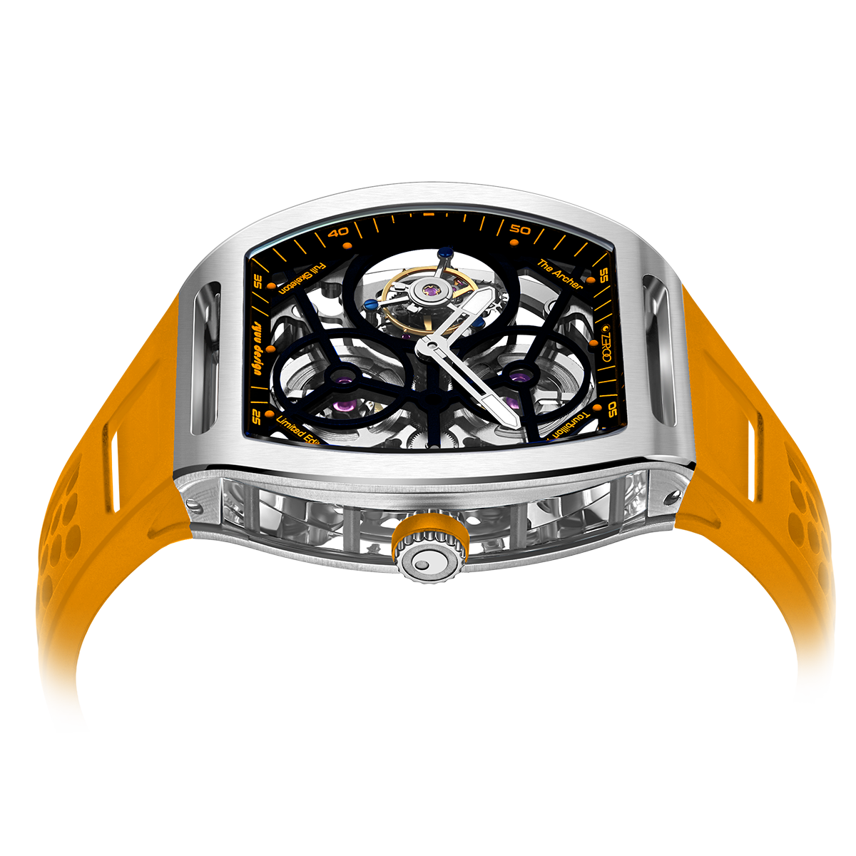 ZEROO T4 THE ARCHER
FULL SKELETON TOURBILLONMANUAL TOURBILLON WATCH FOR GENTS - ZT004SOR