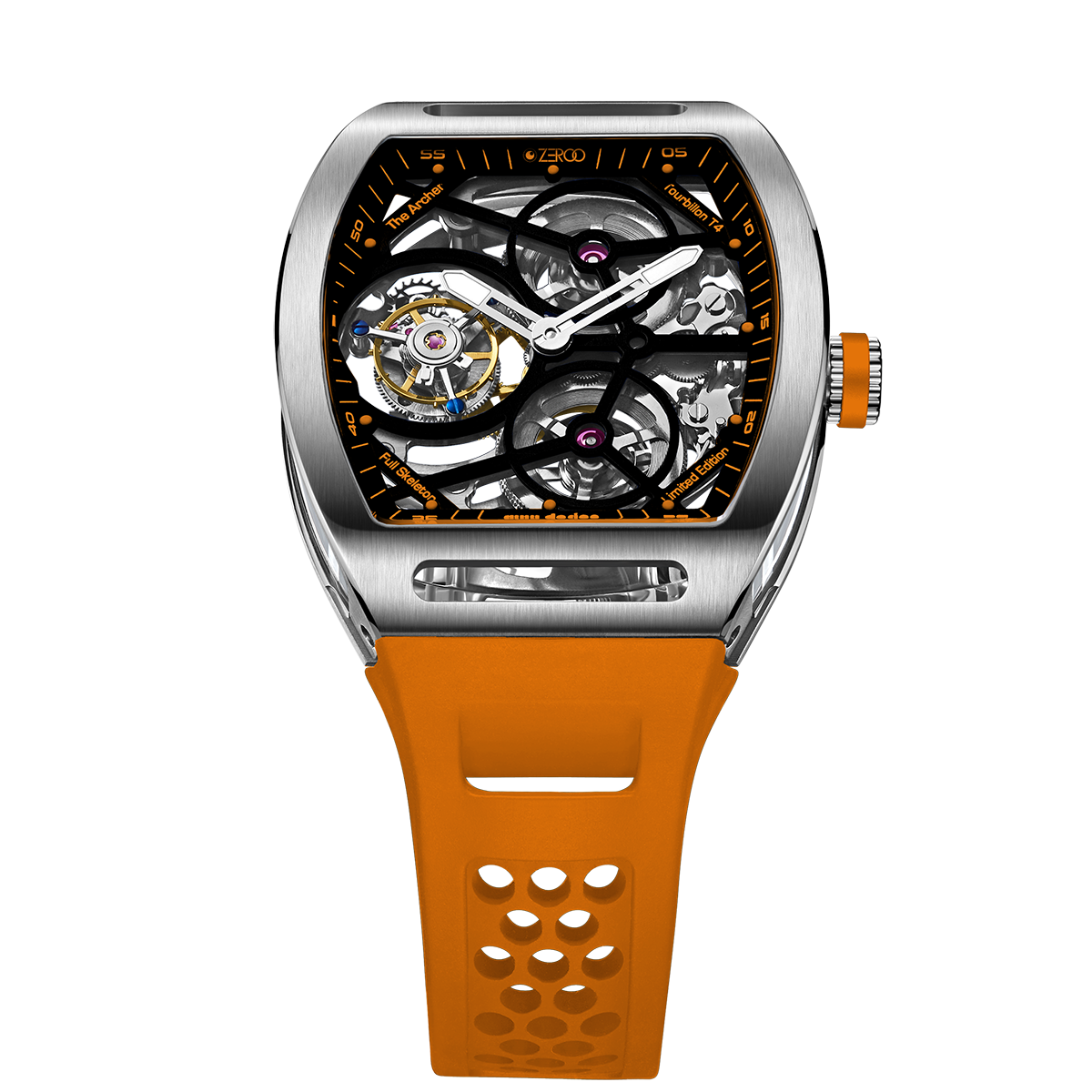 ZEROO T4 THE ARCHER
FULL SKELETON TOURBILLONMANUAL TOURBILLON WATCH FOR GENTS - ZT004SOR