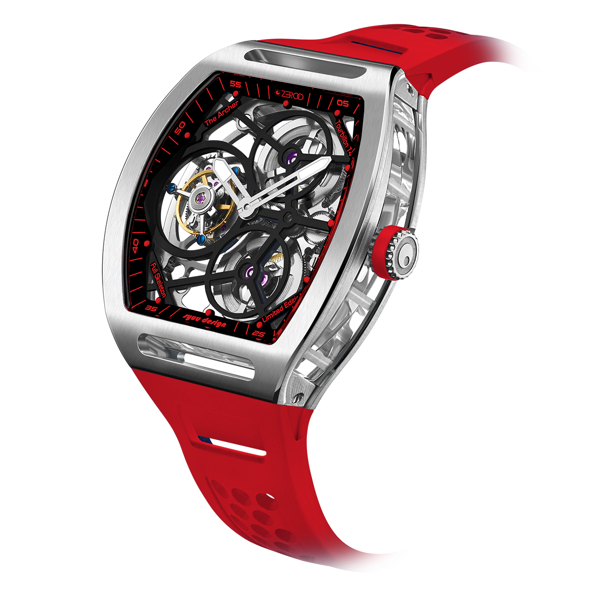 ZEROO T4 THE ARCHER
FULL SKELETON TOURBILLONMANUAL TOURBILLON WATCH FOR GENTS - ZT004SRD