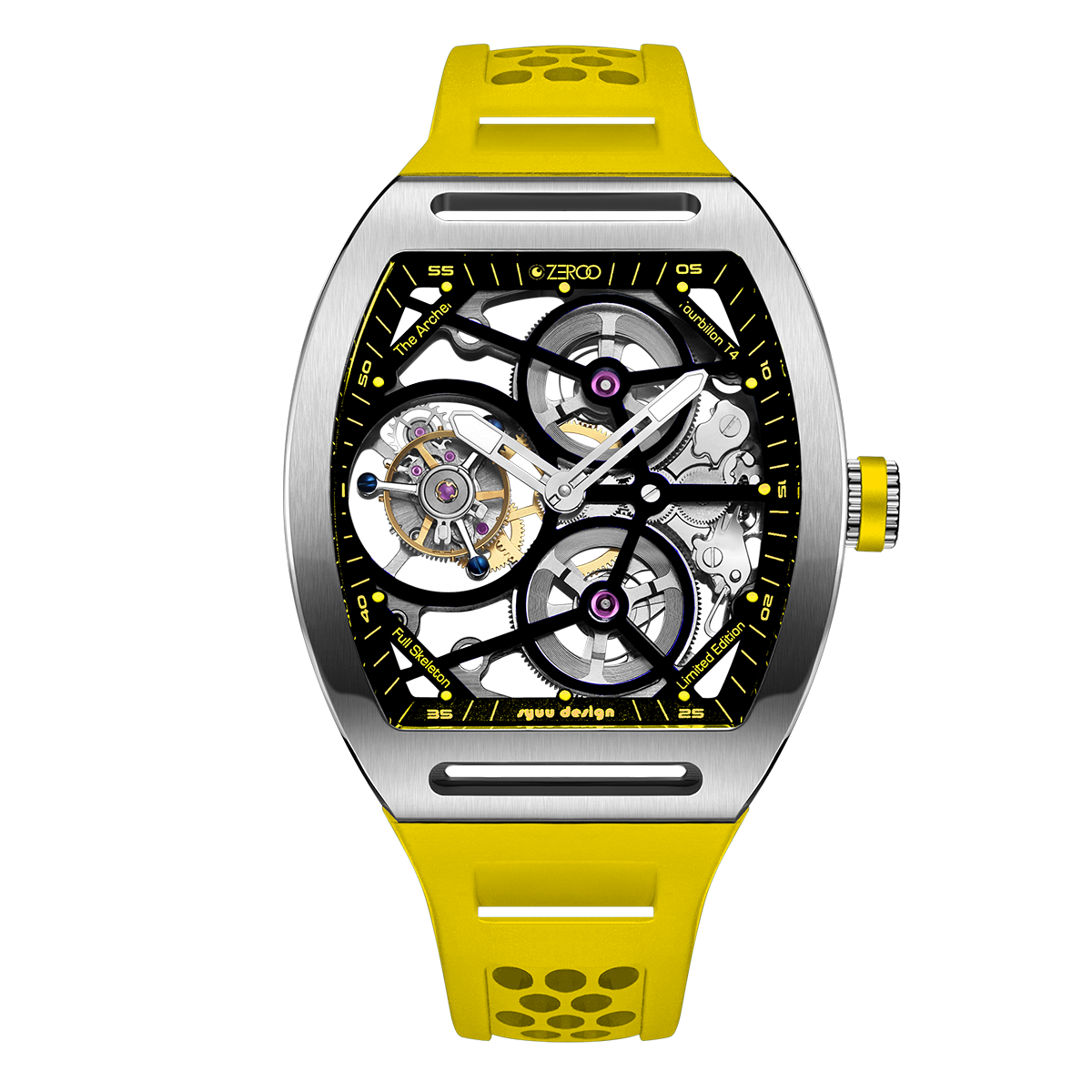 ZEROO T4 THE ARCHER
FULL SKELETON TOURBILLONMANUAL TOURBILLON WATCH FOR GENTS - ZT004SYW