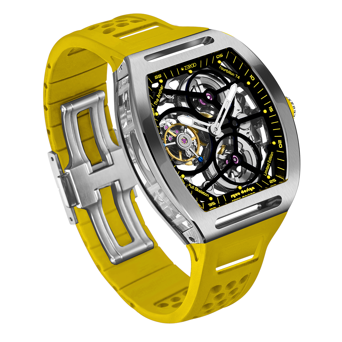 ZEROO T4 THE ARCHER
FULL SKELETON TOURBILLONMANUAL TOURBILLON WATCH FOR GENTS - ZT004SYW