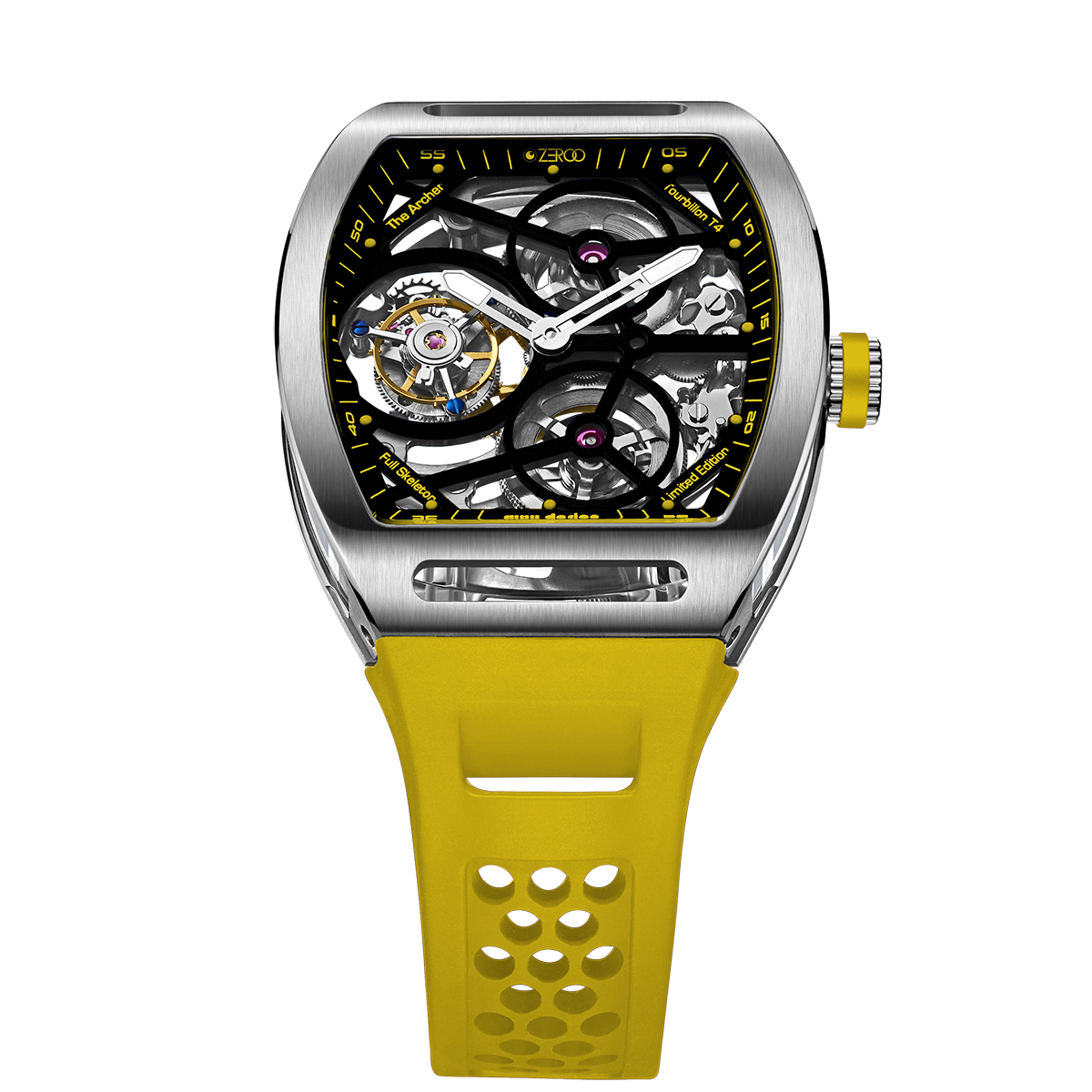 ZEROO T4 THE ARCHER
FULL SKELETON TOURBILLONMANUAL TOURBILLON WATCH FOR GENTS - ZT004SYW