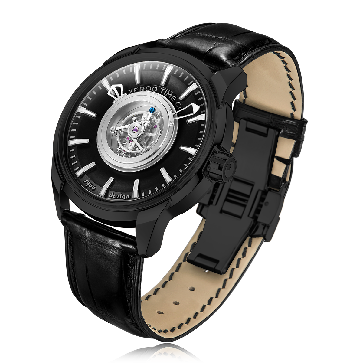 ZEROO T6 THE QUASER CENTER TOURBILLON MANUAL WATCH FOR GENTS - ZT006BBK
