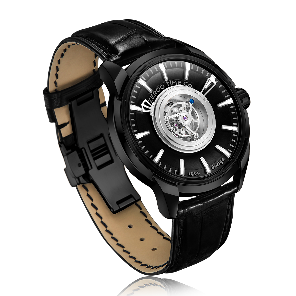 ZEROO T6 THE QUASER CENTER TOURBILLON MANUAL WATCH FOR GENTS - ZT006BBK