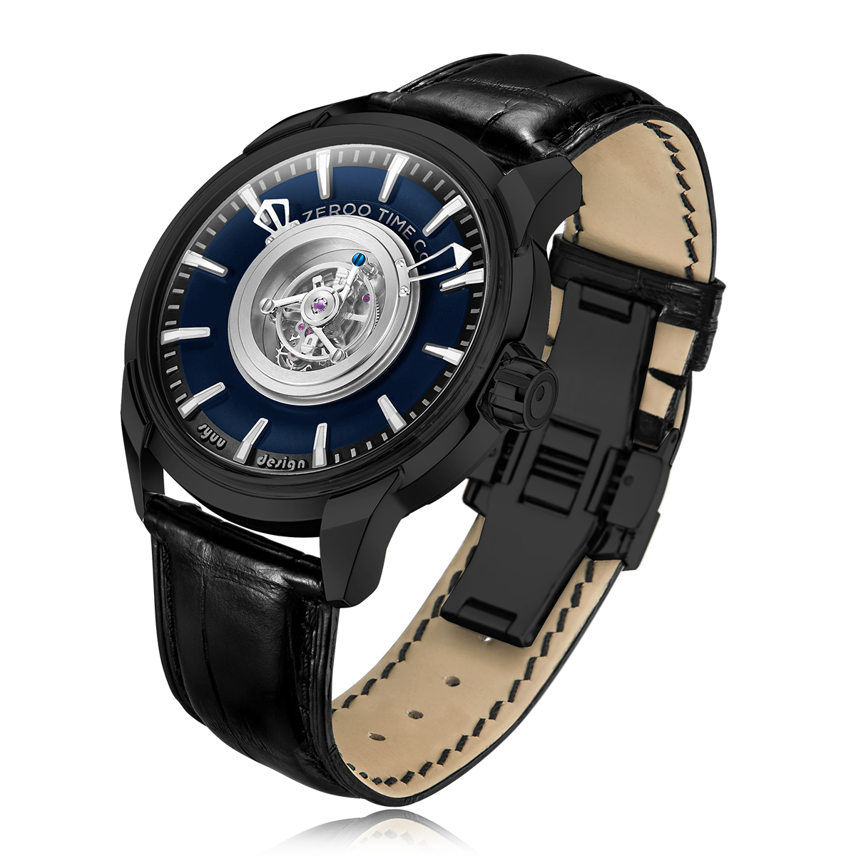 ZEROO T6 THE QUASER CENTER TOURBILLONMANUAL TOURBILLON WATCH FOR GENTS - ZT006BBL