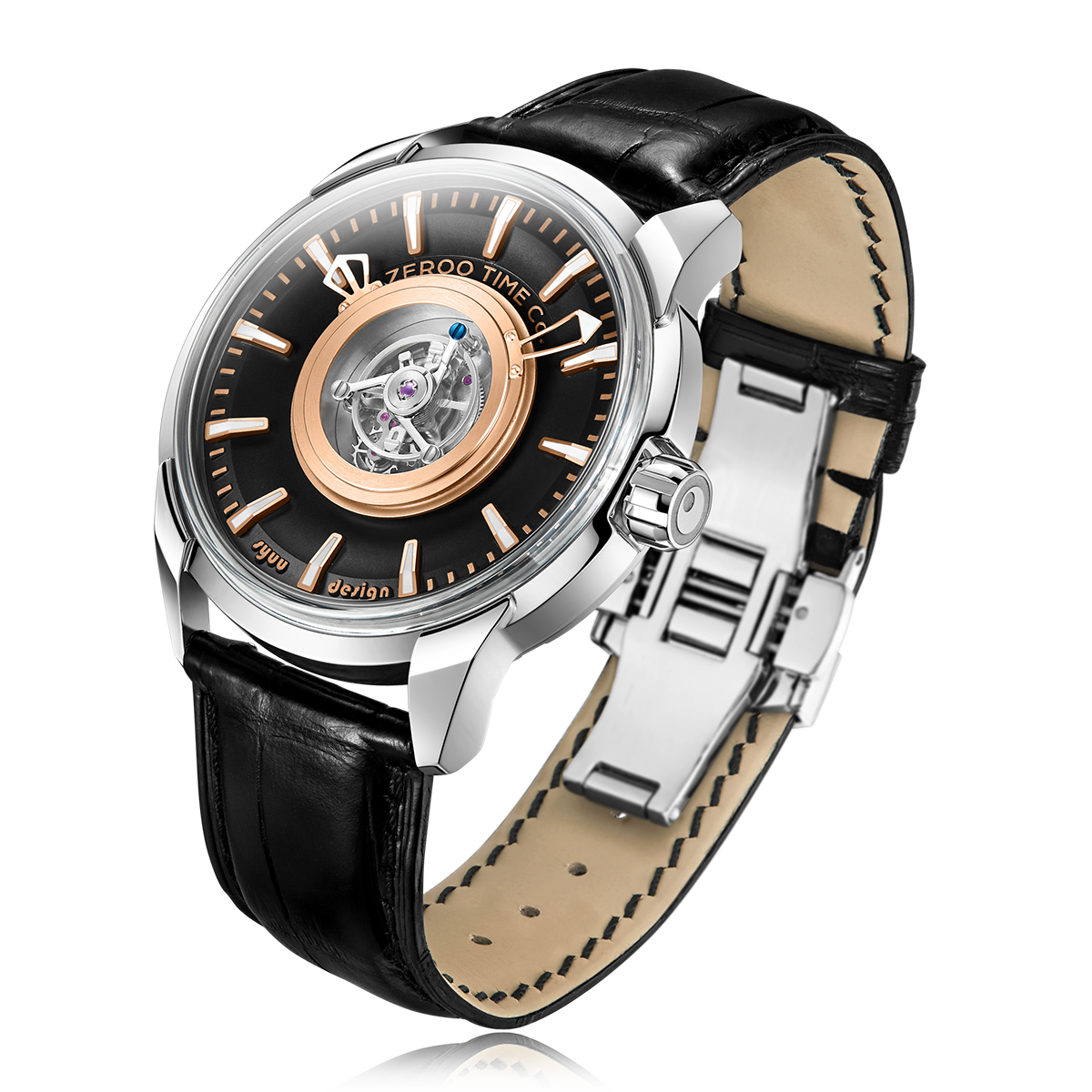 ZEROO T6 THE QUASER CENTER TOURBILLONMANUAL TOURBILLON WATCH FOR GENTS - ZT006SBR