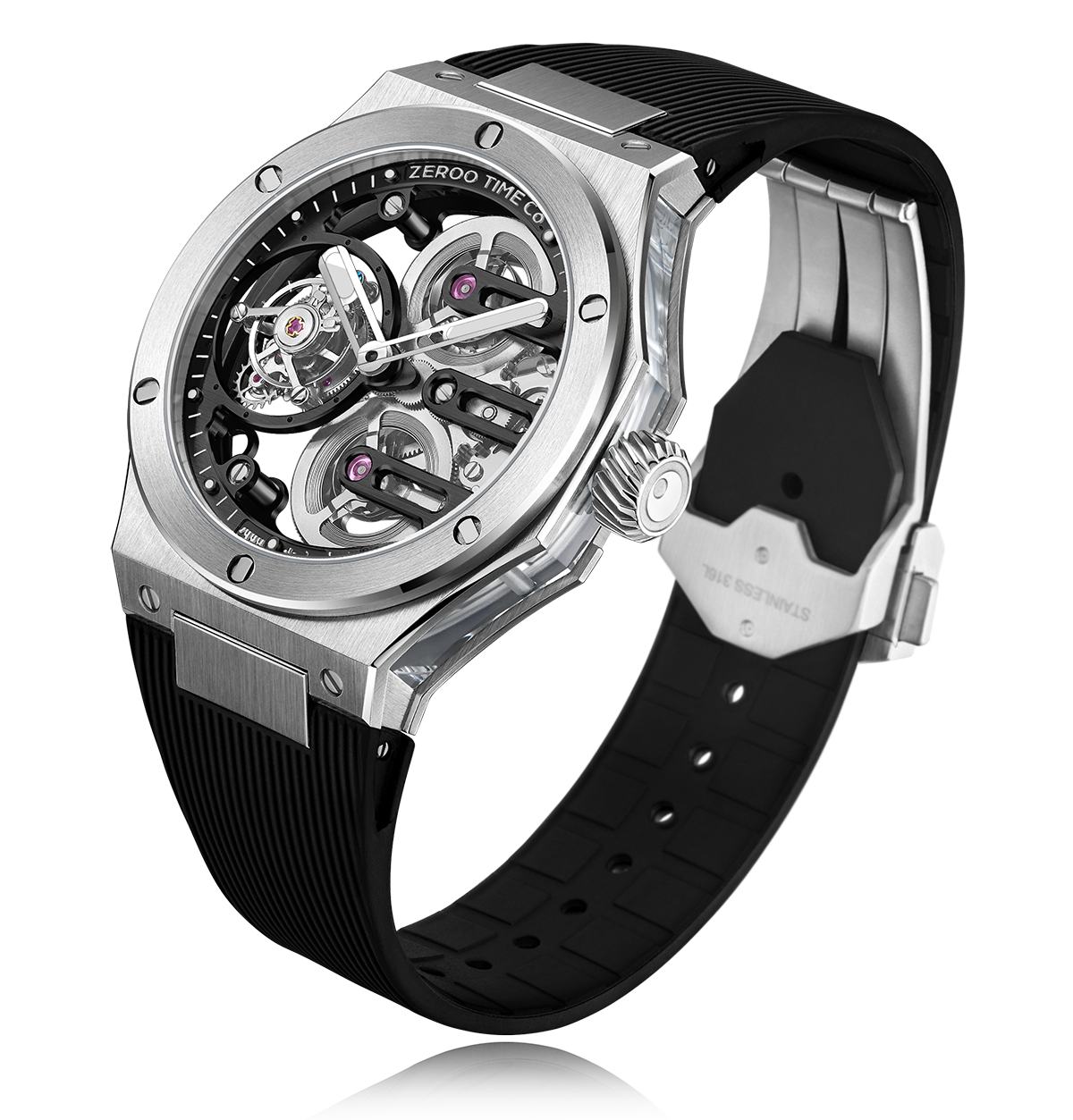 ZEROO T8 THE ORION FULL SKELETON TOURBILLONMANUAL TOURBILLON WATCH FOR GENTS - ZT008SBB