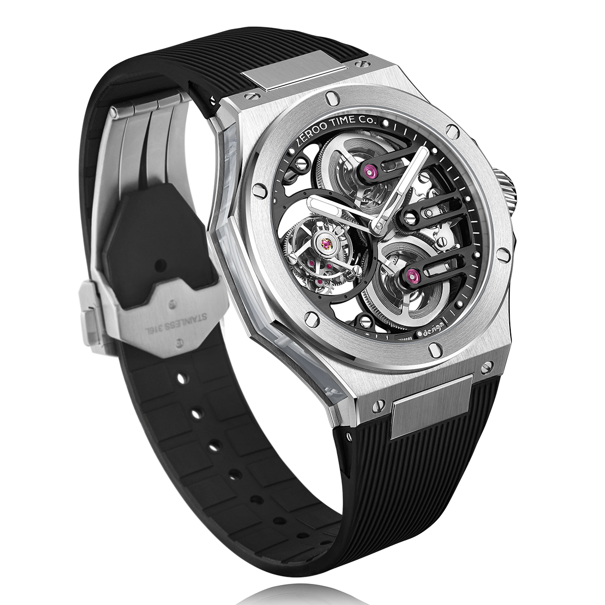 ZEROO T8 THE ORION FULL SKELETON TOURBILLONMANUAL TOURBILLON WATCH FOR GENTS - ZT008SBB