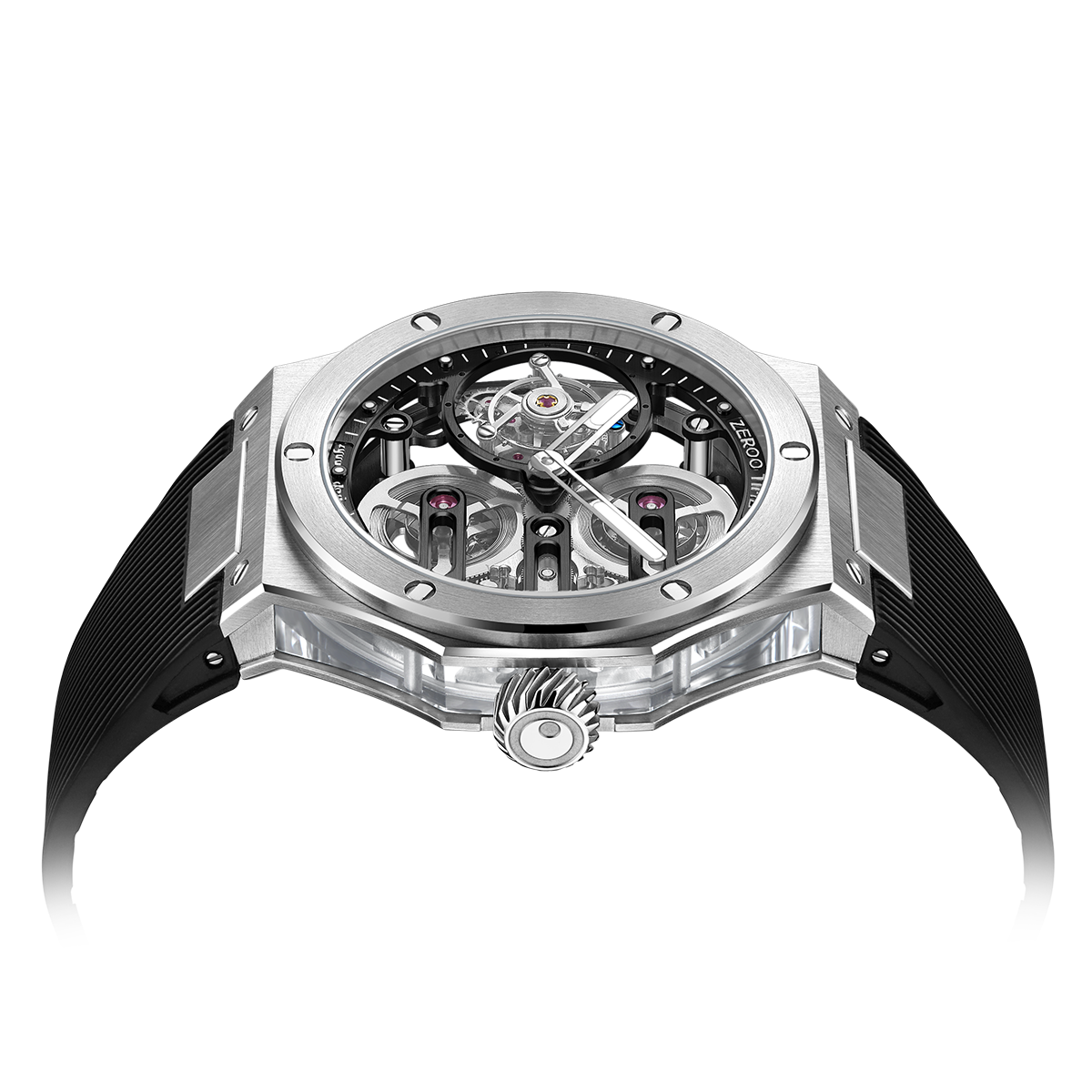 ZEROO T8 THE ORION FULL SKELETON TOURBILLONMANUAL TOURBILLON WATCH FOR GENTS - ZT008SBB