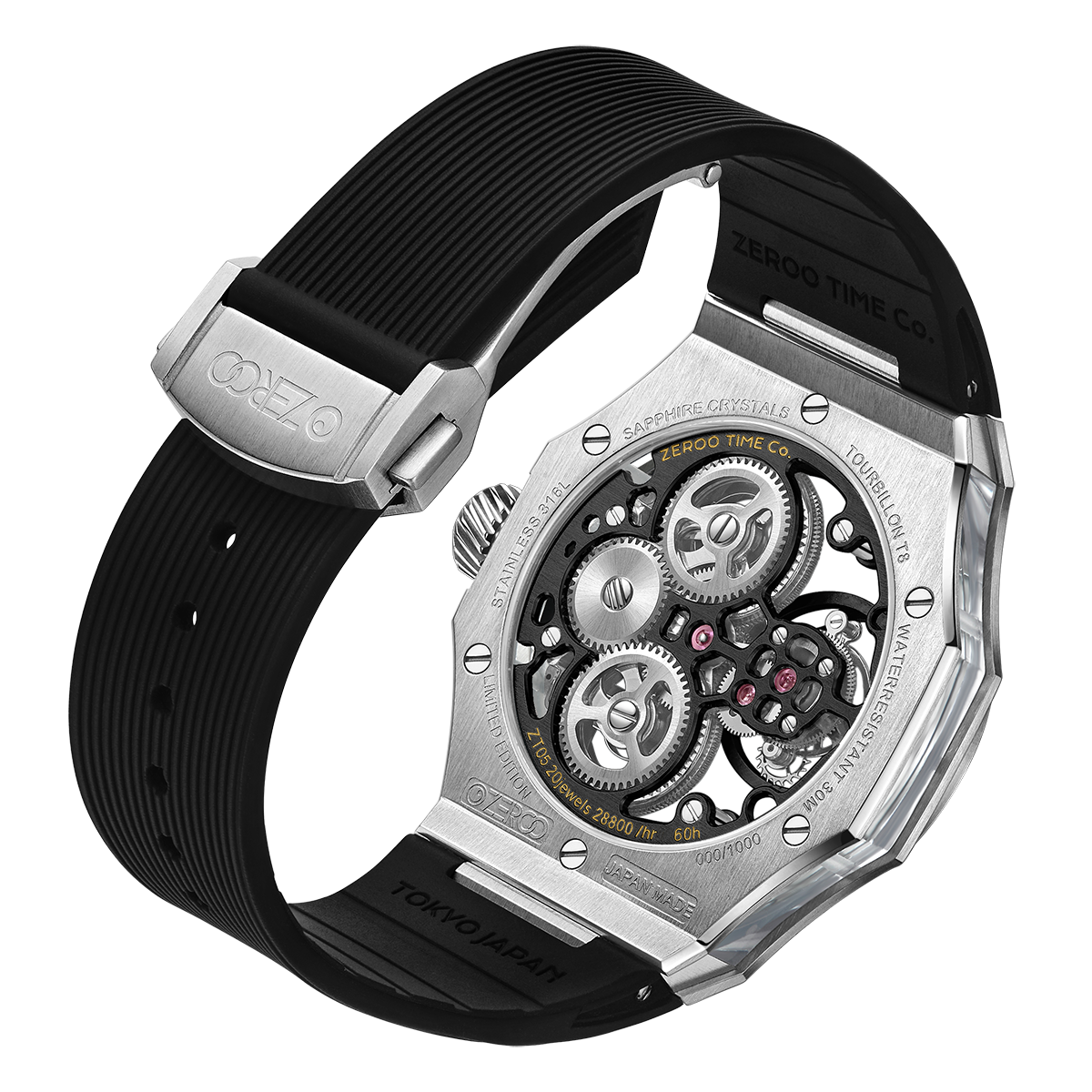 ZEROO T8 THE ORION FULL SKELETON TOURBILLONMANUAL TOURBILLON WATCH FOR GENTS - ZT008SBB