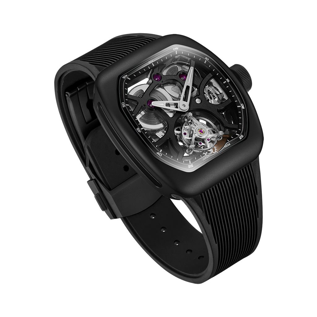 ZEROO T9-01 UFO FULL SKELETON AUTOMATIC TOURBILLON Watch For Gents - ZT009-01SBBB