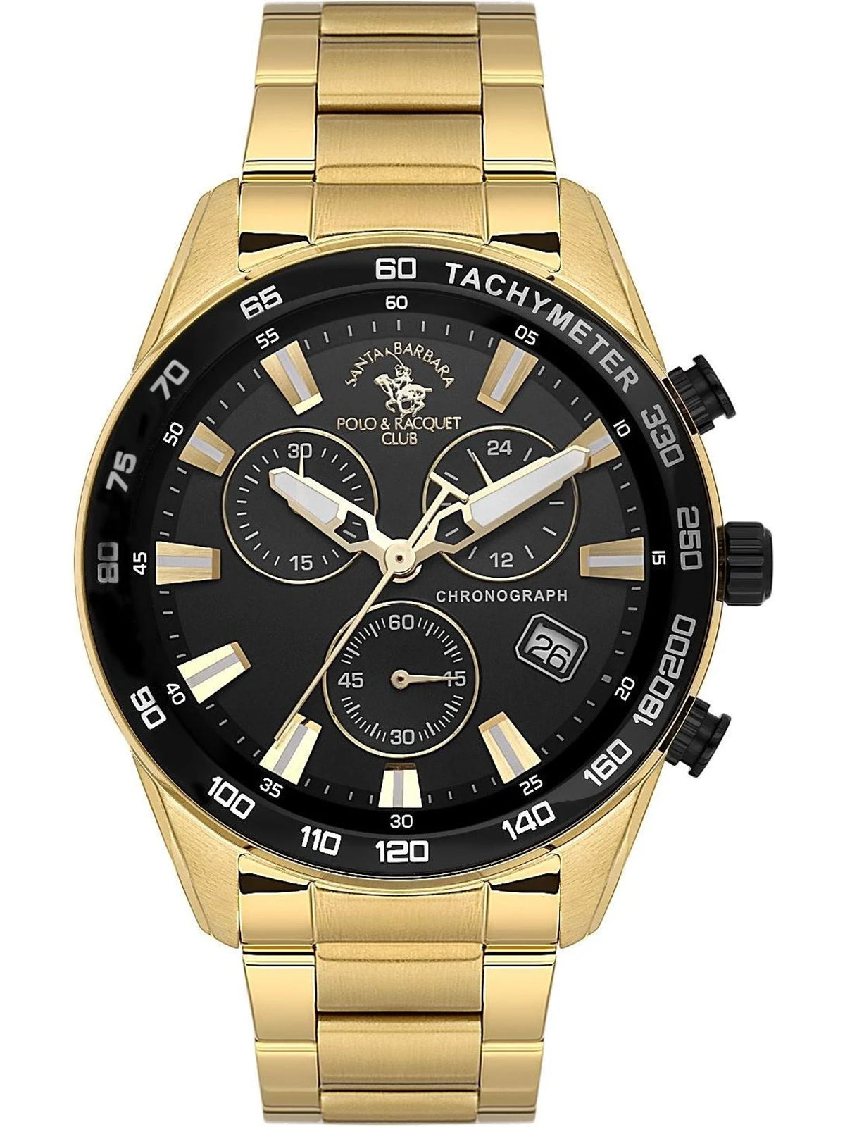 SANTA BARBARA POLO & RACQUET CLUB Quartz VR34B14 Movement Black Dial Analouge Watch For- Gents SB.1.10430-8