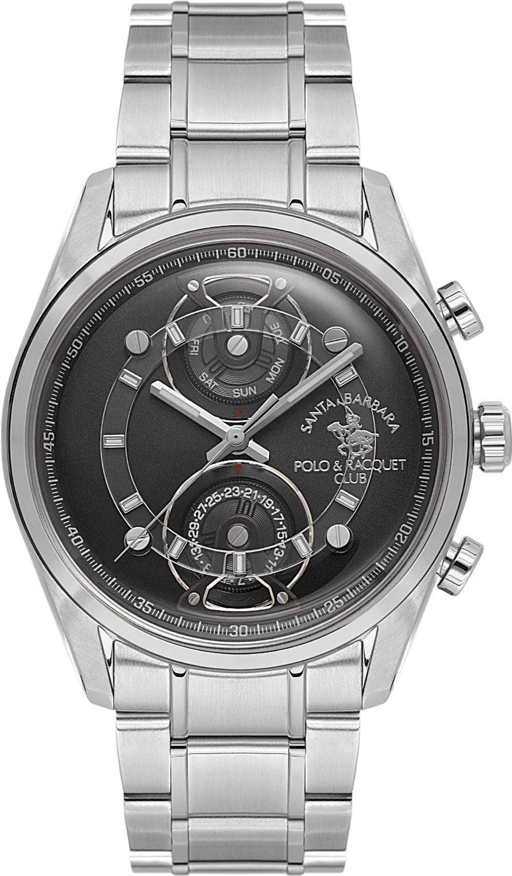 SANTA BARBARA POLO & RACQUET CLUB Quartz VX9PE1 Movement Black Dial Analouge Watch For- Gents SB.1.10666-1