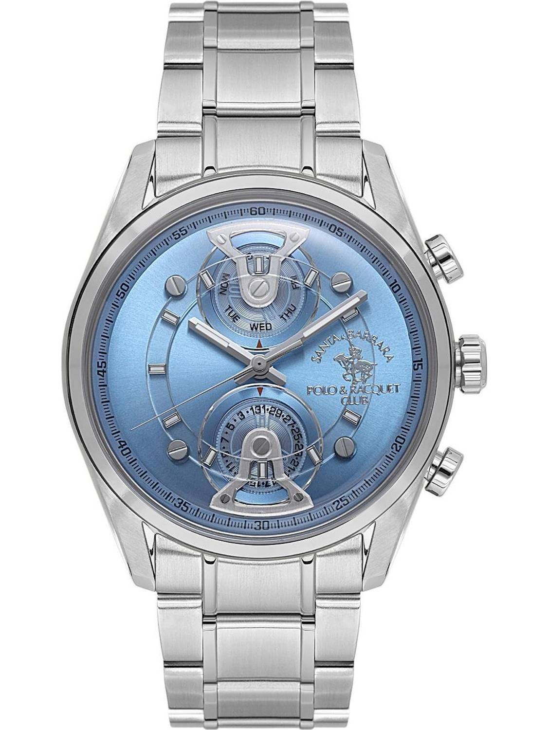 SANTA BARBARA POLO & RACQUET CLUB Quartz VX9PE1 Movement Blue Dial Analouge Watch For- Gents SB.1.10666-3