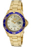 Invicta Stainless Steel Pro-Diver Analog Gold Dial Men Watch-14124, Gold Band