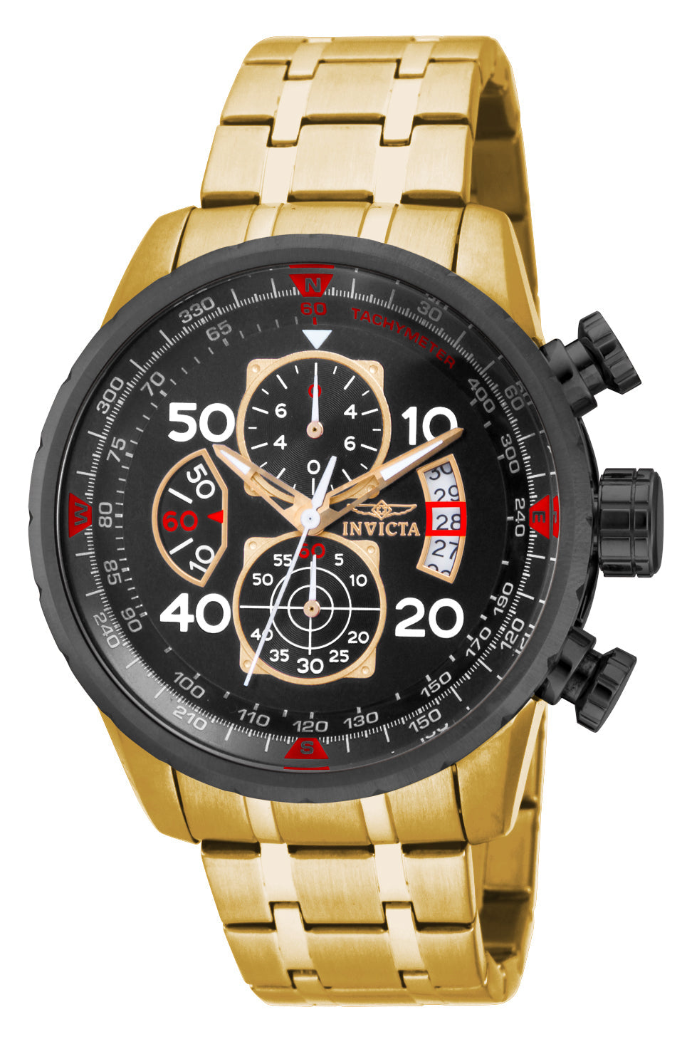 Invicta Aviator Quartz Black Dial Analog Watch For - Gents 17206