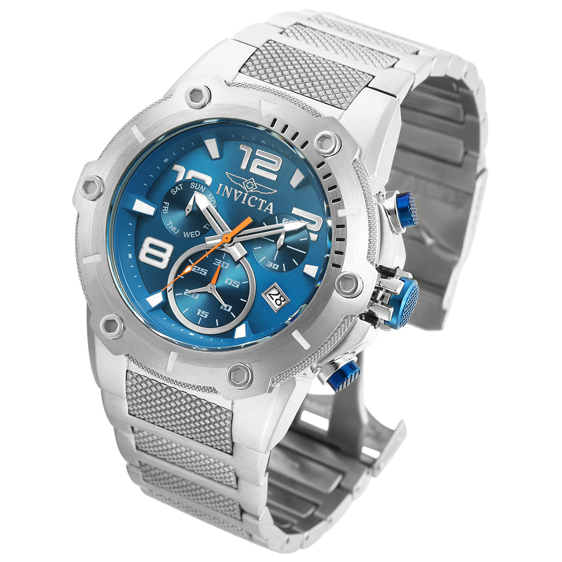 Invicta MenS Speedway Swiss Quartz Stainless Steel Casual Watch, Color:Silver-Toned (Model: 19527)