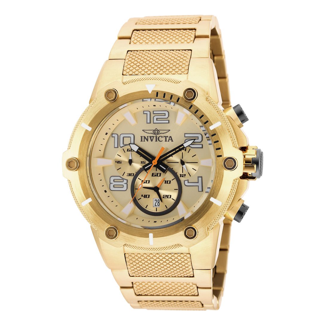 INVICTA Speedway Quartz Movement Gold Analog  Dial Watch For Gents- 19529