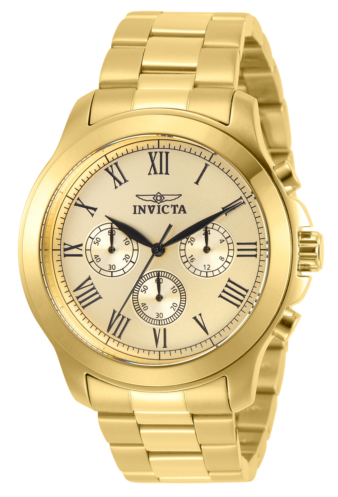 INVICTA Specialty Quartz Movement Gold Analog  Dial Watch For Gents- 21658